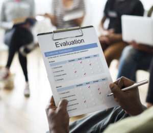 a checklist showing the credential evaluation process